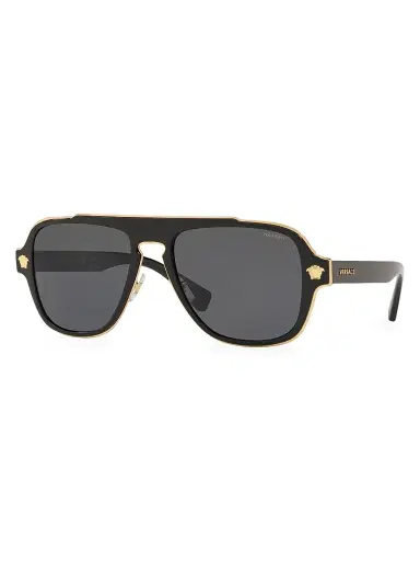 Versace Men's Medusa Charm 56MM Square Sunglasses - Black | Thumbnail 2 Versace Men's Medusa Charm 56MM Square Sunglasses - Black | Thumbnail 2