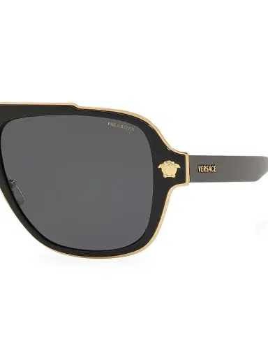 Versace Men's Medusa Charm 56MM Square Sunglasses - Black | Thumbnail 3 Versace Men's Medusa Charm 56MM Square Sunglasses - Black | Thumbnail 3