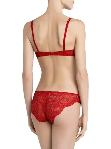 La Perla Women's Brigitta Floral Lace Triangle Bra - Red Lips | Thumbnail 3 La Perla Women's Brigitta Floral Lace Triangle Bra - Red Lips | Thumbnail 3