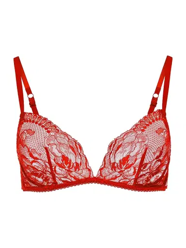 La Perla Women's Brigitta Floral Lace Triangle Bra - Red Lips | Thumbnail 1 La Perla Women's Brigitta Floral Lace Triangle Bra - Red Lips | Thumbnail 1