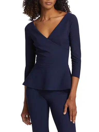 Chiara Boni La Petite Robe Women's Poppy V-Neck Peplum Top | Thumbnail 3 Chiara Boni La Petite Robe Women's Poppy V-Neck Peplum Top | Thumbnail 3