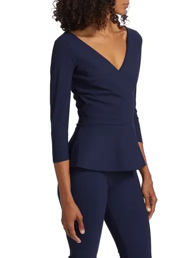 Chiara Boni La Petite Robe Women's Poppy V-Neck Peplum Top | Thumbnail 4 Chiara Boni La Petite Robe Women's Poppy V-Neck Peplum Top | Thumbnail 4