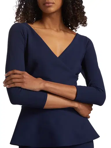 Chiara Boni La Petite Robe Women's Poppy V-Neck Peplum Top | Thumbnail 6 Chiara Boni La Petite Robe Women's Poppy V-Neck Peplum Top | Thumbnail 6