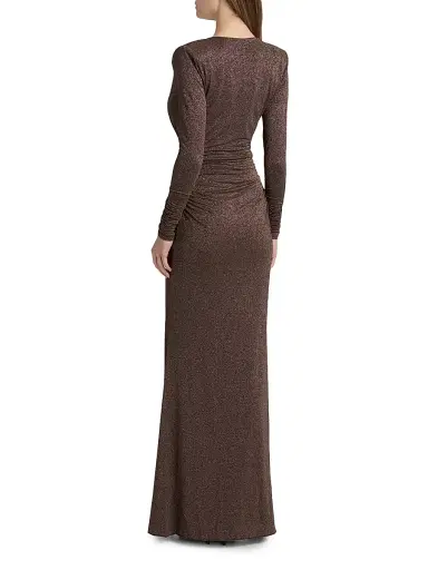 Chiara Boni La Petite Robe Women's Hajar Metallic Jersey Twist-Front Gown | Thumbnail 5 Chiara Boni La Petite Robe Women's Hajar Metallic Jersey Twist-Front Gown | Thumbnail 5