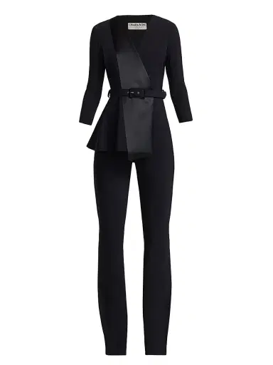Chiara Boni La Petite Robe Women's Kerolyn Jersey Flare-Leg Jumpsuit | Thumbnail 1 Chiara Boni La Petite Robe Women's Kerolyn Jersey Flare-Leg Jumpsuit | Thumbnail 1