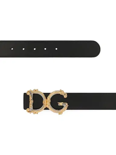 Dolce & Gabbana Women's 50MM DG Baroque Leather Belt - Nero - Size Large | Thumbnail 4 Dolce & Gabbana Women's 50MM DG Baroque Leather Belt - Nero - Size Large | Thumbnail 4