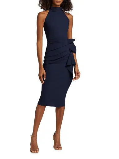 Chiara Boni La Petite Robe Women's Halter Ruffle Midi Dress | Thumbnail 3 Chiara Boni La Petite Robe Women's Halter Ruffle Midi Dress | Thumbnail 3