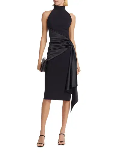 Chiara Boni La Petite Robe Women's Satin Sash Sheath Dress | Thumbnail 2 Chiara Boni La Petite Robe Women's Satin Sash Sheath Dress | Thumbnail 2