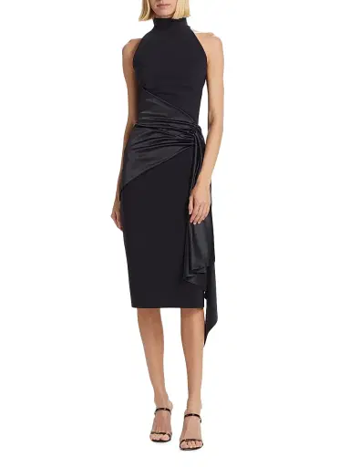 Chiara Boni La Petite Robe Women's Satin Sash Sheath Dress | Thumbnail 3 Chiara Boni La Petite Robe Women's Satin Sash Sheath Dress | Thumbnail 3
