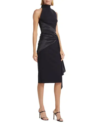 Chiara Boni La Petite Robe Women's Satin Sash Sheath Dress | Thumbnail 4 Chiara Boni La Petite Robe Women's Satin Sash Sheath Dress | Thumbnail 4