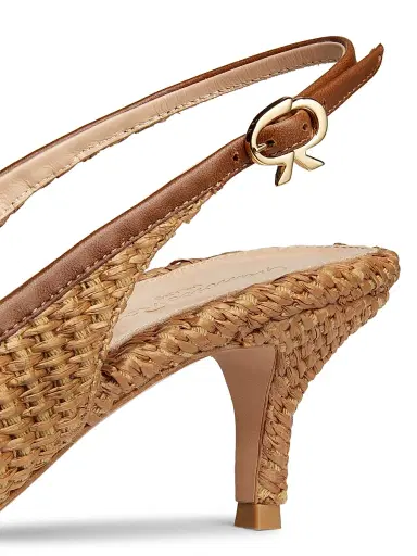 Gianvito Rossi Women's Marbella 55MM Raffia & Leather Pumps - Tan | Thumbnail 5 Gianvito Rossi Women's Marbella 55MM Raffia & Leather Pumps - Tan | Thumbnail 5