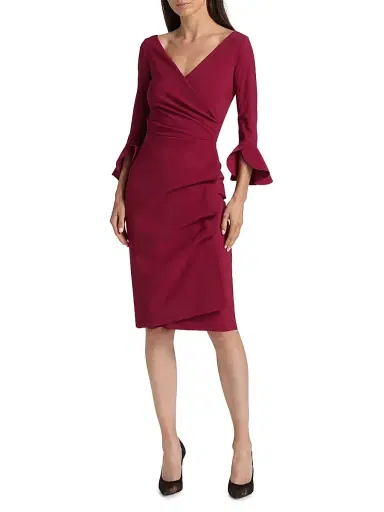 Chiara Boni La Petite Robe Women's Trina Ruffle Sheath Dress | Thumbnail 3 Chiara Boni La Petite Robe Women's Trina Ruffle Sheath Dress | Thumbnail 3