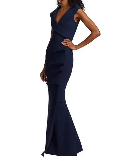 Chiara Boni La Petite Robe Women's Cocoon Collar Trumpet Gown | Thumbnail 4 Chiara Boni La Petite Robe Women's Cocoon Collar Trumpet Gown | Thumbnail 4