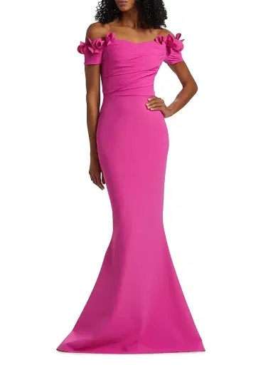 Chiara Boni La Petite Robe Women's Yiana Floral Appliqué Gown | Thumbnail 2 Chiara Boni La Petite Robe Women's Yiana Floral Appliqué Gown | Thumbnail 2