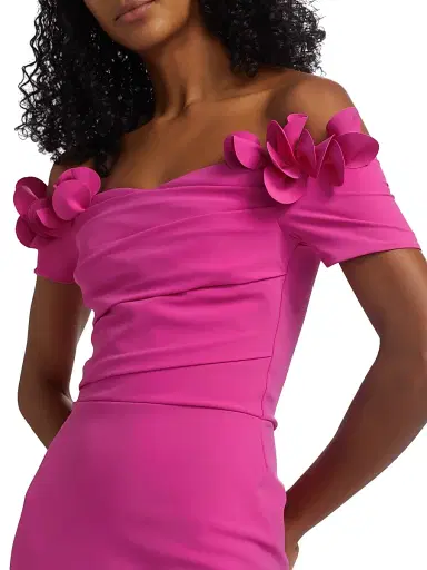 Chiara Boni La Petite Robe Women's Yiana Floral Appliqué Gown | Thumbnail 6 Chiara Boni La Petite Robe Women's Yiana Floral Appliqué Gown | Thumbnail 6