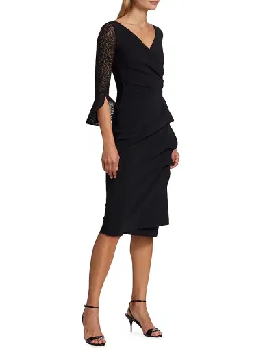 Chiara Boni La Petite Robe Women's Triana Lace-Sleeve Midi-Dress | Thumbnail 4 Chiara Boni La Petite Robe Women's Triana Lace-Sleeve Midi-Dress | Thumbnail 4