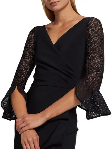 Chiara Boni La Petite Robe Women's Triana Lace-Sleeve Midi-Dress | Thumbnail 6 Chiara Boni La Petite Robe Women's Triana Lace-Sleeve Midi-Dress | Thumbnail 6