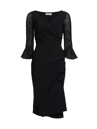 Chiara Boni La Petite Robe Women's Triana Lace-Sleeve Midi-Dress | Thumbnail 1 Chiara Boni La Petite Robe Women's Triana Lace-Sleeve Midi-Dress | Thumbnail 1