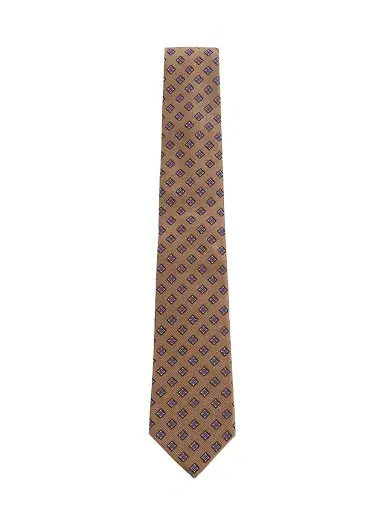 Valentino Garavani Men's Valentie Micro-Check Silk Tie - Beige Black | Thumbnail 1 Valentino Garavani Men's Valentie Micro-Check Silk Tie - Beige Black | Thumbnail 1