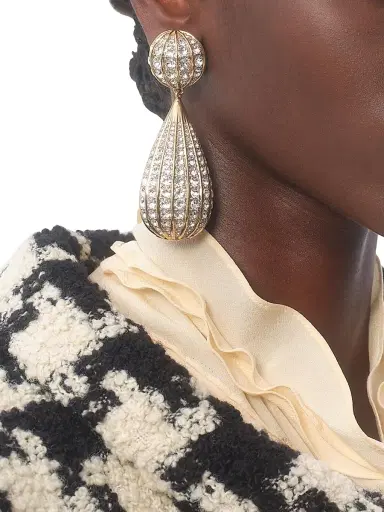 Valentino Garavani Women's Poetiques Des Gouttes Metal and Swarovski Crystal Earrings - Gold Crystal | Thumbnail 2 Valentino Garavani Women's Poetiques Des Gouttes Metal and Swarovski Crystal Earrings - Gold Crystal | Thumbnail 2