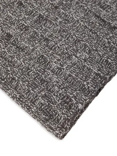 Brunello Cucinelli Men's Cashmere Chine Rib Knit Scarf - Grey | Thumbnail 3 Brunello Cucinelli Men's Cashmere Chine Rib Knit Scarf - Grey | Thumbnail 3
