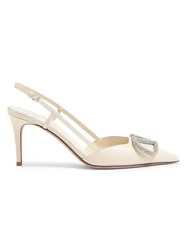 Valentino Garavani Women's VLogo Signature Slingback Pumps 80MM | Thumbnail 1 Valentino Garavani Women's VLogo Signature Slingback Pumps 80MM | Thumbnail 1
