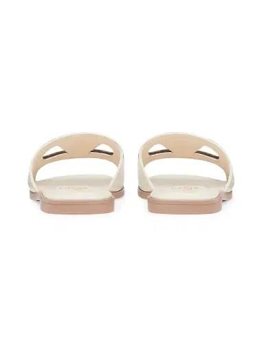 Valentino Garavani Women's Vlogo Cut-Out Calfskin Slide Sandals - Ivory - Size 5.5 | Thumbnail 3 Valentino Garavani Women's Vlogo Cut-Out Calfskin Slide Sandals - Ivory - Size 5.5 | Thumbnail 3
