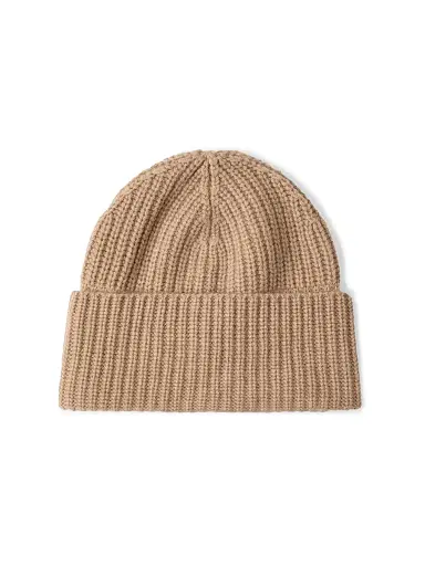 Brunello Cucinelli Men's Cashmere English Rib Beanie - Camel | Thumbnail 2 Brunello Cucinelli Men's Cashmere English Rib Beanie - Camel | Thumbnail 2