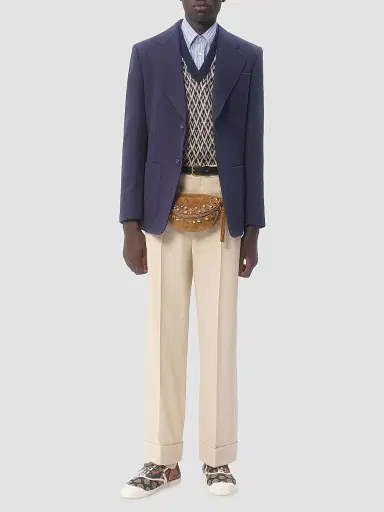 Valentino Men's Wool Sweater with Toute La V Jacquard Pattern | Thumbnail 9 Valentino Men's Wool Sweater with Toute La V Jacquard Pattern | Thumbnail 9