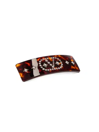 Valentino Garavani Women's VLogo Signature Hair Clip in Resin, Metal and Crystals - Multicolored | Thumbnail 4 Valentino Garavani Women's VLogo Signature Hair Clip in Resin, Metal and Crystals - Multicolored | Thumbnail 4