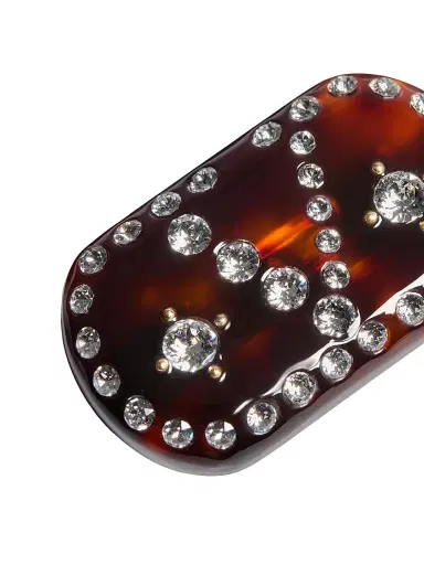 Valentino Garavani Women's VLogo Signature Hair Clip in Resin, Metal and Crystals - Multicolored | Thumbnail 4 Valentino Garavani Women's VLogo Signature Hair Clip in Resin, Metal and Crystals - Multicolored | Thumbnail 4