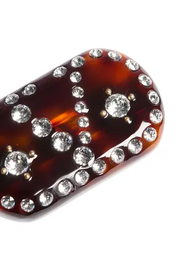 Valentino Garavani Women's VLogo Signature Hair Clip in Resin, Metal and Crystals - Multicolored | Thumbnail 5 Valentino Garavani Women's VLogo Signature Hair Clip in Resin, Metal and Crystals - Multicolored | Thumbnail 5