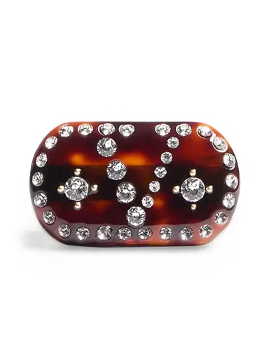 Valentino Garavani Women's VLogo Signature Hair Clip in Resin, Metal and Crystals - Multicolored | Thumbnail 1 Valentino Garavani Women's VLogo Signature Hair Clip in Resin, Metal and Crystals - Multicolored | Thumbnail 1