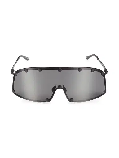 Rick Owens Men's Mirrored Shield Sunglasses - Black | Thumbnail 2 Rick Owens Men's Mirrored Shield Sunglasses - Black | Thumbnail 2