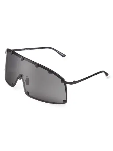 Rick Owens Men's Mirrored Shield Sunglasses - Black | Thumbnail 1 Rick Owens Men's Mirrored Shield Sunglasses - Black | Thumbnail 1