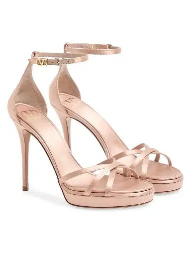 Valentino Garavani Women's Eveninglam 120MM Satin Platform Sandals - Poudre | Thumbnail 2 Valentino Garavani Women's Eveninglam 120MM Satin Platform Sandals - Poudre | Thumbnail 2