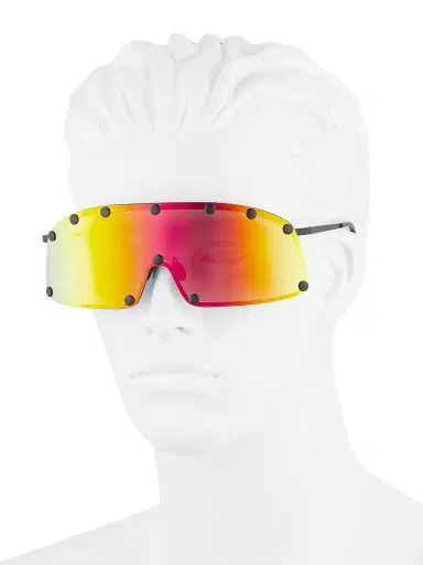 Rick Owens Men's Shield 80MM Rectangular Sunglasses - Black Rainbow | Thumbnail 4 Rick Owens Men's Shield 80MM Rectangular Sunglasses - Black Rainbow | Thumbnail 4