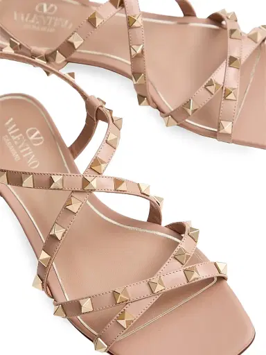 Valentino Garavani Women's Calfskin Rockstud Sandals with Straps - Light | Thumbnail 5 Valentino Garavani Women's Calfskin Rockstud Sandals with Straps - Light | Thumbnail 5