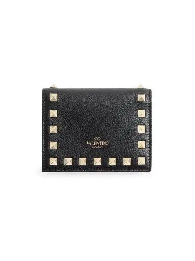 Valentino Garavani Women's Rockstud Grainy Calfskin Wallet - Black | Thumbnail 2 Valentino Garavani Women's Rockstud Grainy Calfskin Wallet - Black | Thumbnail 2
