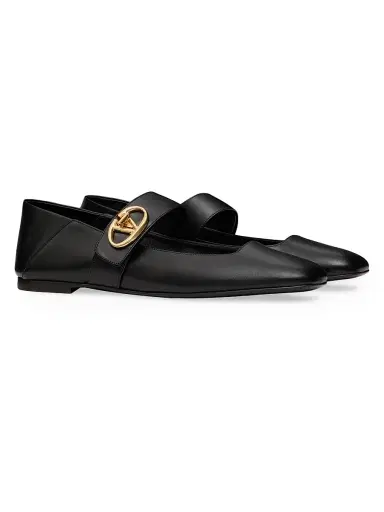 Valentino Garavani Women's VLogo Locker Mary Jane Ballerina Flats - | Thumbnail 2 Valentino Garavani Women's VLogo Locker Mary Jane Ballerina Flats - | Thumbnail 2