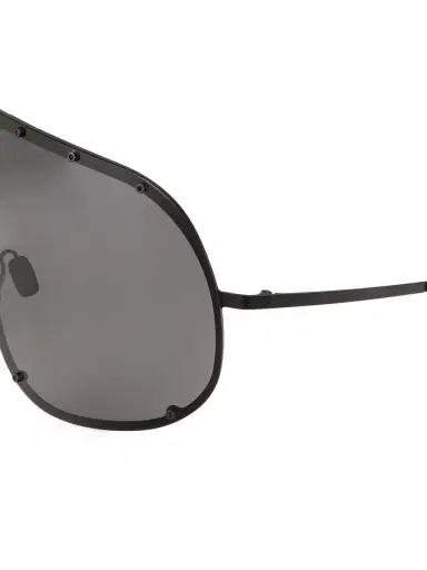 Rick Owens Men's 80MM Shield Sunglasses - Black | Thumbnail 2 Rick Owens Men's 80MM Shield Sunglasses - Black | Thumbnail 2