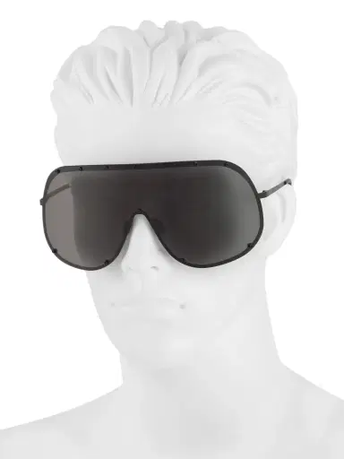 Rick Owens Men's 80MM Shield Sunglasses - Black | Thumbnail 3 Rick Owens Men's 80MM Shield Sunglasses - Black | Thumbnail 3