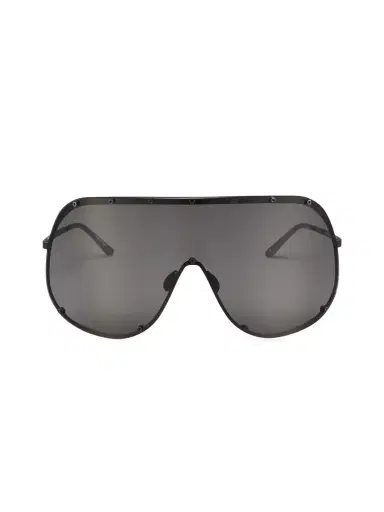 Rick Owens Men's 80MM Shield Sunglasses - Black | Thumbnail 4 Rick Owens Men's 80MM Shield Sunglasses - Black | Thumbnail 4