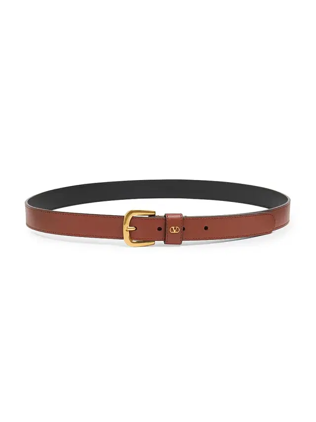 Men's VLogo Signature Belt in Shiny Calfskin 25MM - Deep Caramel Men's VLogo Signature Belt in Shiny Calfskin 25MM - Deep Caramel