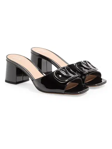 Valentino Garavani Women's VLogo Signature 60MM Patent Leather Slide Sandals - Black - Size 12 | Thumbnail 2 Valentino Garavani Women's VLogo Signature 60MM Patent Leather Slide Sandals - Black - Size 12 | Thumbnail 2