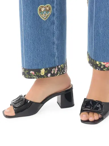 Valentino Garavani Women's VLogo Signature 60MM Patent Leather Slide Sandals - Black - Size 12 | Thumbnail 7 Valentino Garavani Women's VLogo Signature 60MM Patent Leather Slide Sandals - Black - Size 12 | Thumbnail 7