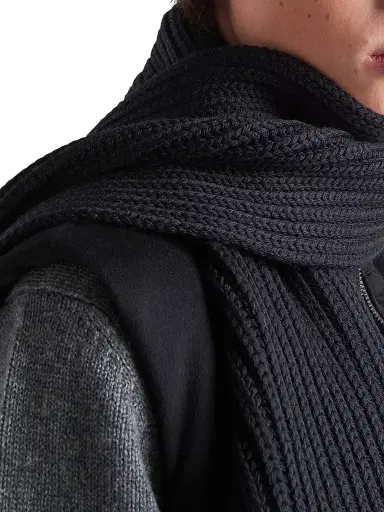 Prada Men's Re-Nylon Gabardine And Wool Scarf | Thumbnail 4 Prada Men's Re-Nylon Gabardine And Wool Scarf | Thumbnail 4