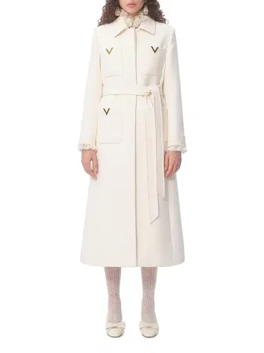 Valentino Garavani Women's Drill Double Coat - Ivory - Size 6 | Thumbnail 2 Valentino Garavani Women's Drill Double Coat - Ivory - Size 6 | Thumbnail 2