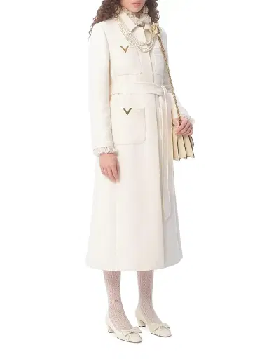 Valentino Garavani Women's Drill Double Coat - Ivory - Size 6 | Thumbnail 3 Valentino Garavani Women's Drill Double Coat - Ivory - Size 6 | Thumbnail 3