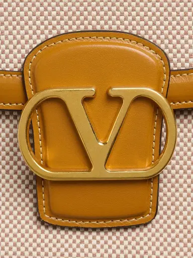 Valentino Garavani Women's 9 to 5 Canvas Shoulder Bag - Natural Golden Cuir | Thumbnail 7 Valentino Garavani Women's 9 to 5 Canvas Shoulder Bag - Natural Golden Cuir | Thumbnail 7
